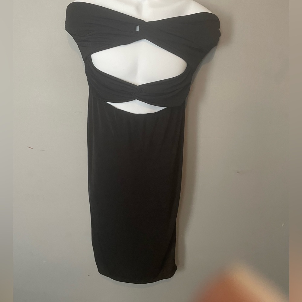 Black cutout strapless midi dress size L